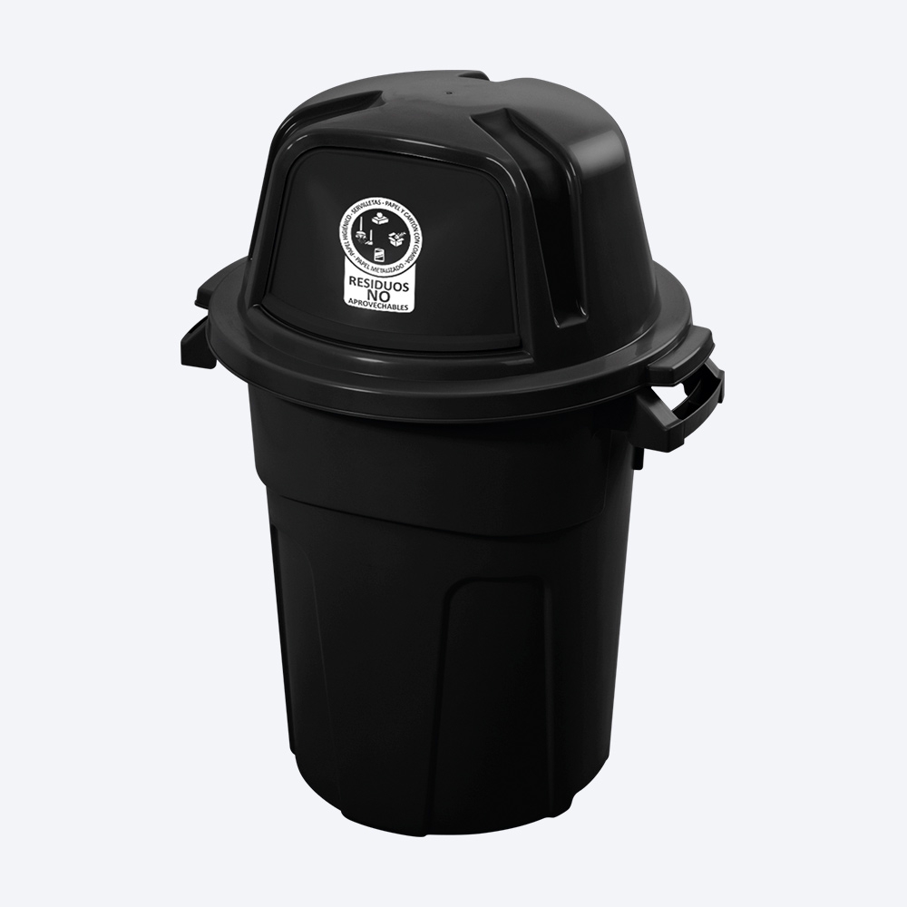 BASURERO RECICLAJE RES NO APROV 100L NEGRO RIMAX 12202-XP