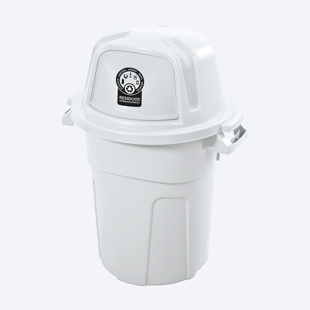 BASURERO RECICLAJE RES APROV 100L BLANCO RIMAX 12203-XP