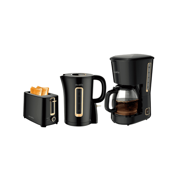 SET 3PCS CAFETERA TOSTADOR Y HERVIDOR NEGRO DECAKILA KUCF005B