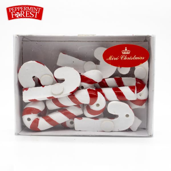 ADORNO NAVIDAD BASTONES P/ARBOL ROJO/BLANCO PFOREST D007-113