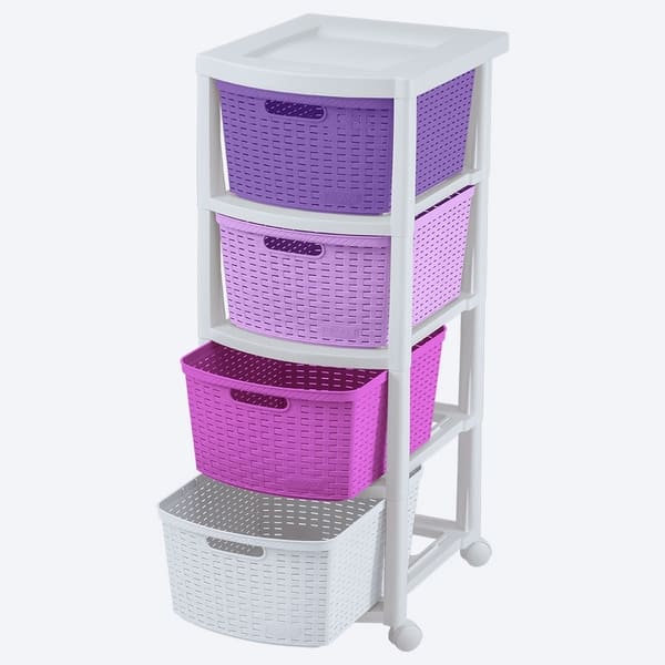 GAVETERO RATTAN 4G LILA/ROSADO/FUCSIA RIMAX 10122-XP