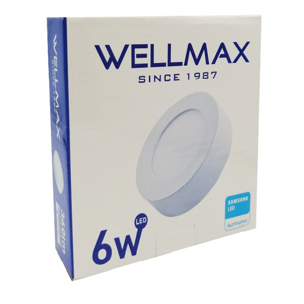 PANEL LED WELLMAX SUPERFICIAL DE 6W 6500K REDONDO