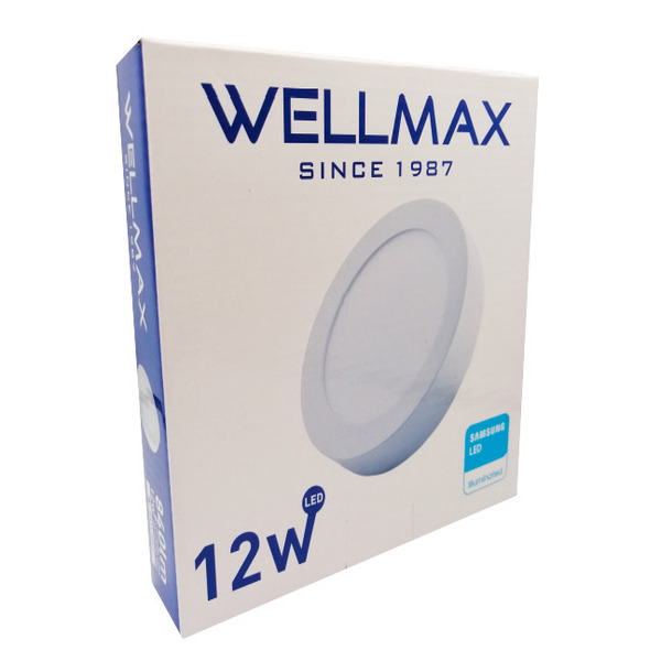 PANEL LED WELLMAX SUPERFICIAL DE 12W 6500K REDONDO