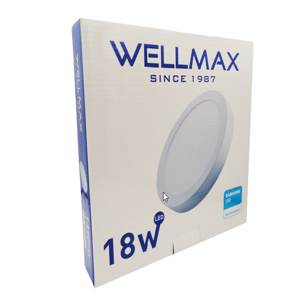 PANEL LED WELLMAX SUPERFICIAL DE 18W 6500K REDONDO