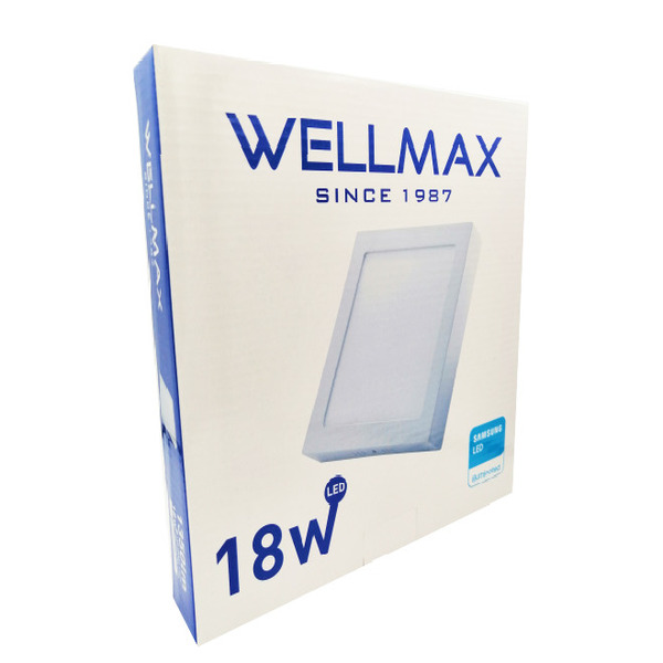 PANEL LED WELLMAX SUPERFICIAL DE 18W 6500K CUADRAD