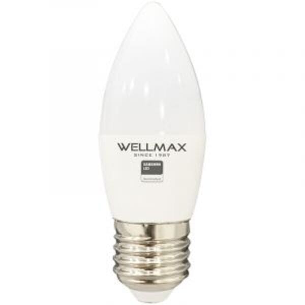 BOMBILLO LED TIPO VELA 6W WELLMAX E27 6500K (LUZ BLANCA)