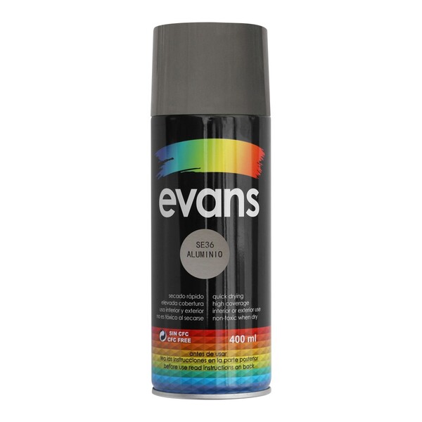 PINTURA EN SPRAY ALUMINIO 12.5 OZ EVANS SE36