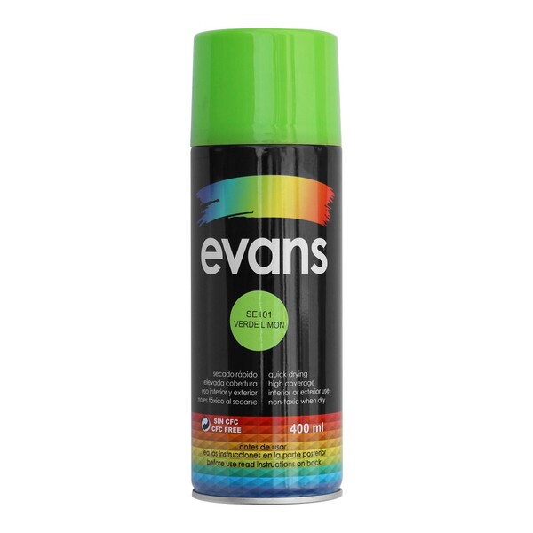 PINTURA EN SPRAY VERDE LIMON 12.5 OZ EVANS SE101