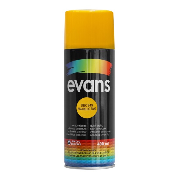 PINTURA EN SPRAY AMARILLO 12.5 OZ EVANS SEC349