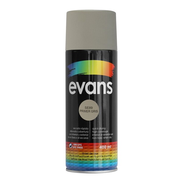 PINTURA EN SPRAY GRIS PRIMER 12.5 OZ EVANS SE89