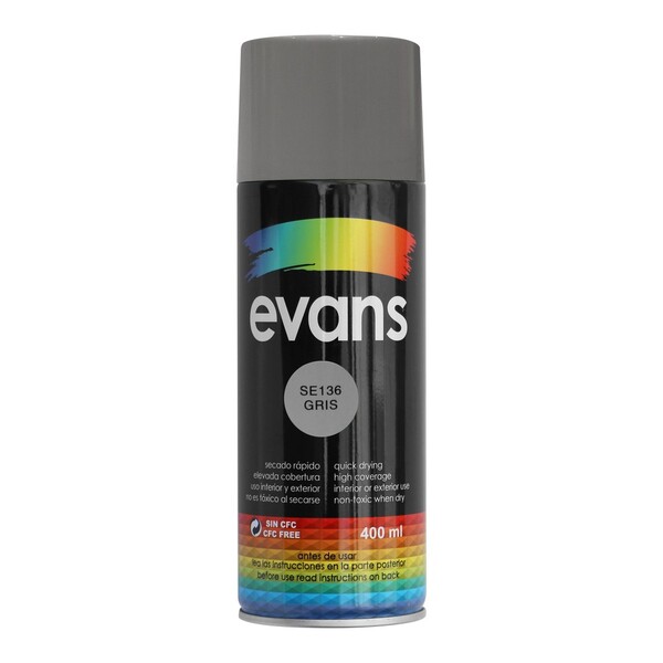 PINTURA EN SPRAY GRIS 12.5 OZ EVANS SE136