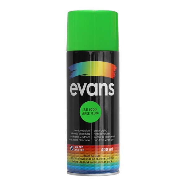 PINTURA EN SPRAY VERDE FLUOR 12.5 OZ EVANS SE1003