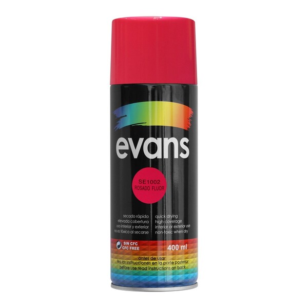 PINTURA EN SPRAY ROSADO FLUOR 12.5 OZ EVANS SE1002