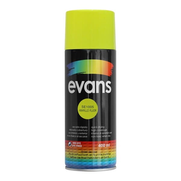 PINTURA EN SPRAY AMARILLO FLUOR 12.5 OZ EVANSFLUOR 12.5 OZ EVANS SE1005