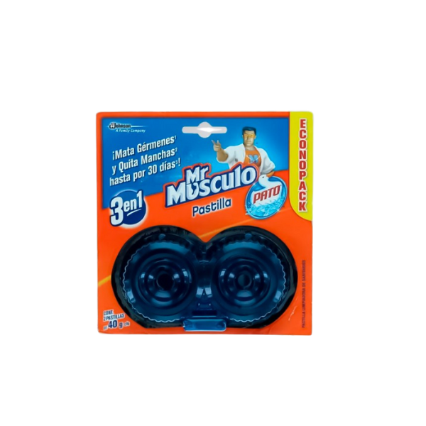 PASTILLA PARA INODORO AZUL TWO PACK 40 GR AZUL MR MUSCULO PATO 20200