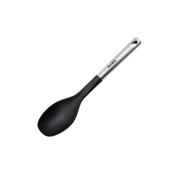 UTENSILIO CUCHARA SOLIDA NYLON/INOX 33CM NEGRO DECAKILA KMTT044B