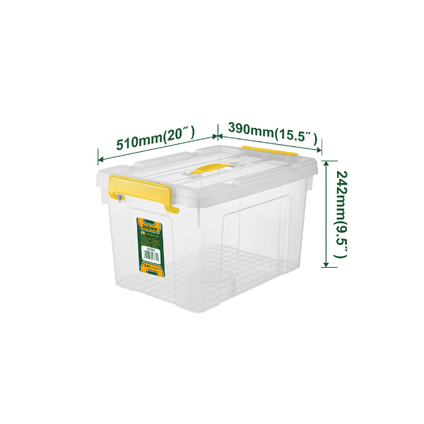 CAJA ORGANIZADORA C/TAPA CLICK 33LT PLASTICA TRANSPARENTE JADEVER JDTB2335