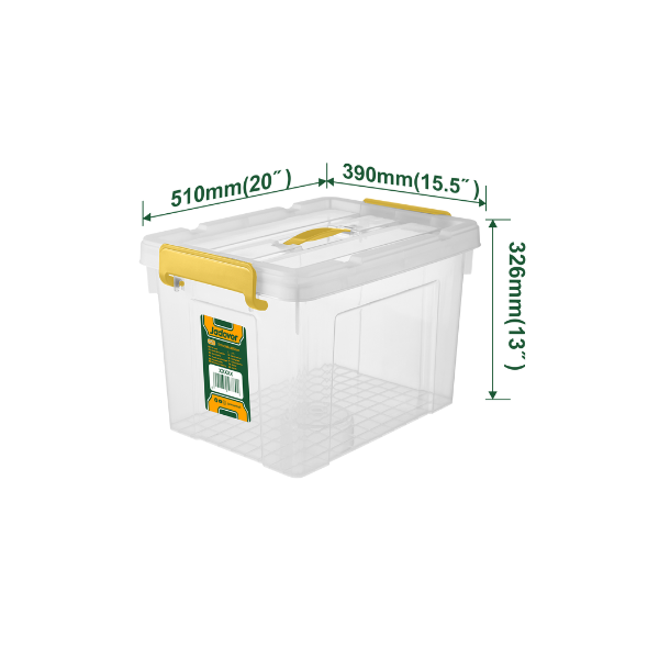 CAJA ORGANIZADORA C/TAPA CLICK 47L PLASTICA TRANSPARENTE JADEVER JDTB2350