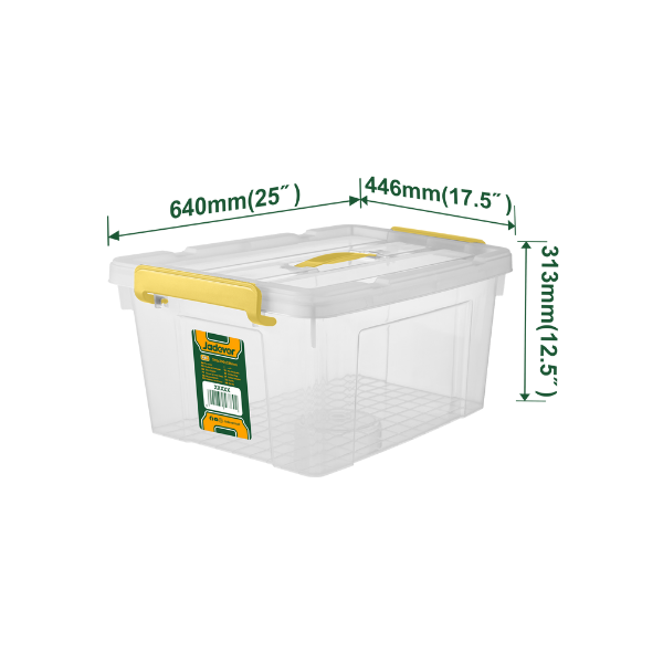 CAJA ORGANIZADORA C/TAPA CLICK 66L PLASTICA TRANSPARENTE JADEVER JDTB2370