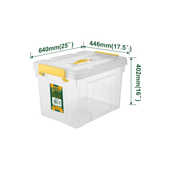 CAJA ORGANIZADORA C/TAPA CLICK 87L PLASTICA TRANSPARENTE JADEVER JDTB2390