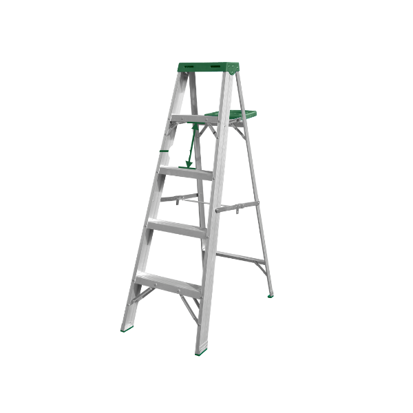 ESCALERA ALUMINIO 2 BANDA 4 PELDAÑOS C/BANDEJA 330lb 5FT JADEVER (JDLD4H05)