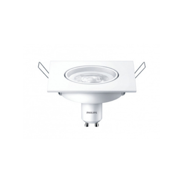 HOUSING EMPOTRAR PHILIPS 50W GU10 LUZ AMARILLA CUADRADO BLANCO (929001971161)