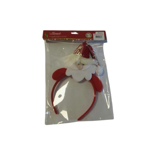 DIADEMA SANTA CLAUS 25X16CM POLIESTER ROJO-BLANCO NB2419-3647