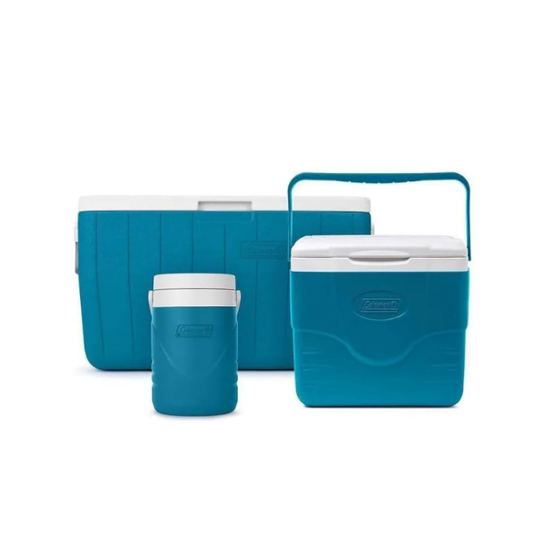 COMBO HIELERA 49QT+HIELERA 9QT+TERMO 1GL CELESTE COLEMAN 2199113