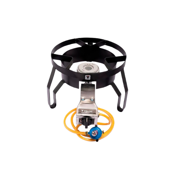 COCINA INDUSTRIAL DE GAS TIPO FOGON NEGRA CON KIT DE VALVULA DOBLE CLIP COCINAS EL VOLCAN 14146