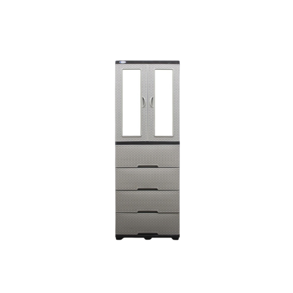 ARMARIO TITAN RATTAN C/ESPEJO 170X60X40CM 660LB PLASTICO TAUPE PT10117013090