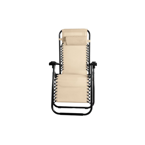 SILLA RECLINABLE 175X65X110CM BEIGE/NEGRO 854-DS25B