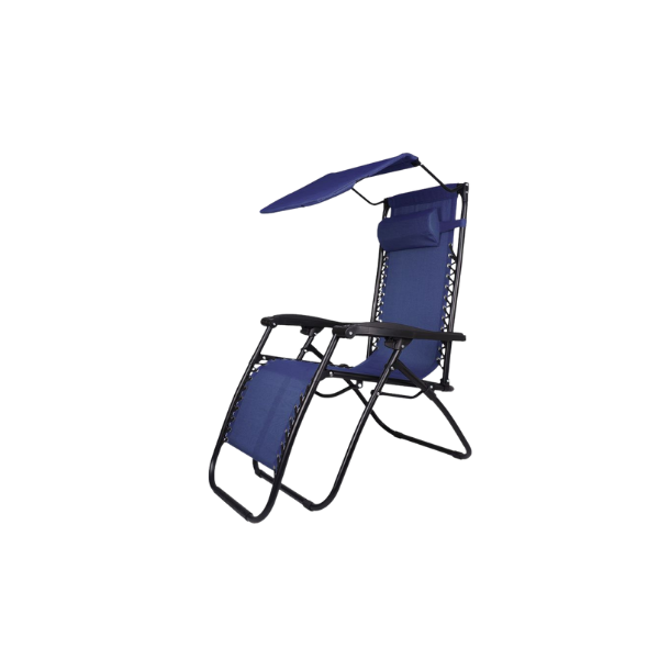 SILLA RECLINABLE CON PARASOL 175X65X110CM AZUL/NEGRO 854-DS25SNA