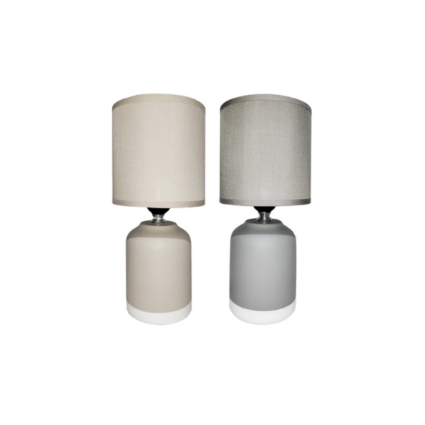 LAMPARA DE MESA GRIS/CREMA MAYS 10.5" (2 PACK)(604-05657)