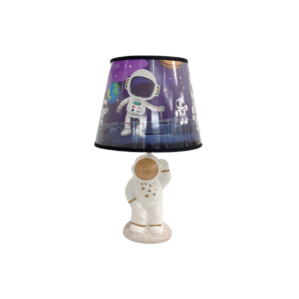 LAMPARA DE MESA INFANTIL BLANCO/CREMA/LILA/NEGRO MAYS 34.5CM (604-03553)