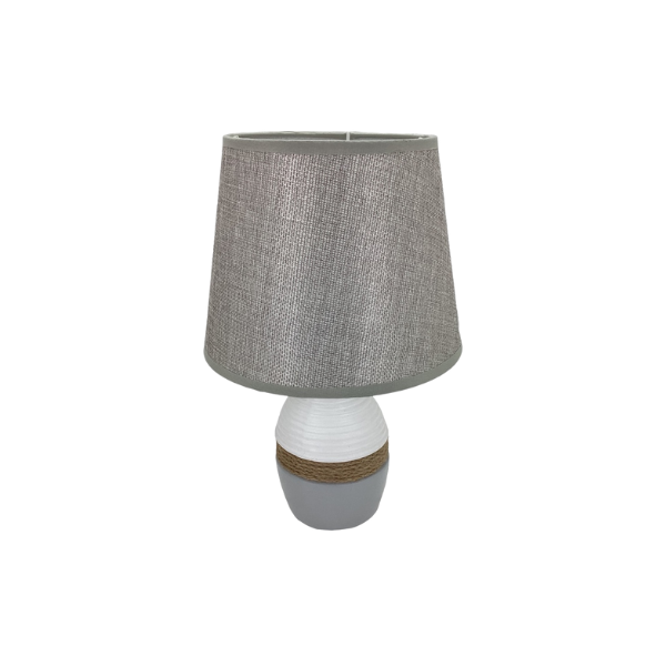 LAMPARA DE MESA GRIS/BLANCO MAYS 31.5CM (604-01363A)