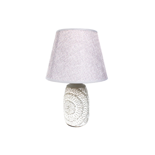LAMPARA DE MESA BLANCO/GRIS MAYS 38CM (604-01800)
