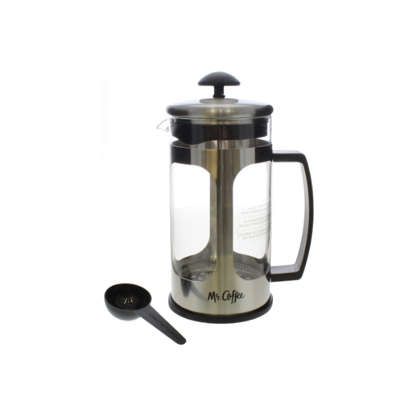 CAFETERA PRENSA FRANCESA 0.9 L PLATEADO/TRANSPARENTE/NEGRO MR COFFEE 703-7876201