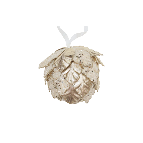 ESFERA NAVIDAD BELLOTA COLGANTE POLIESTER 12x12x12 cm CHAMPAN SANTINI 140-4102181