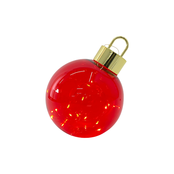 ADORNO NAVIDAD ESFERA CON LUZ VIDRIO 15x15x21 cm ROJA/DORADA SANTINI 201-5500010B