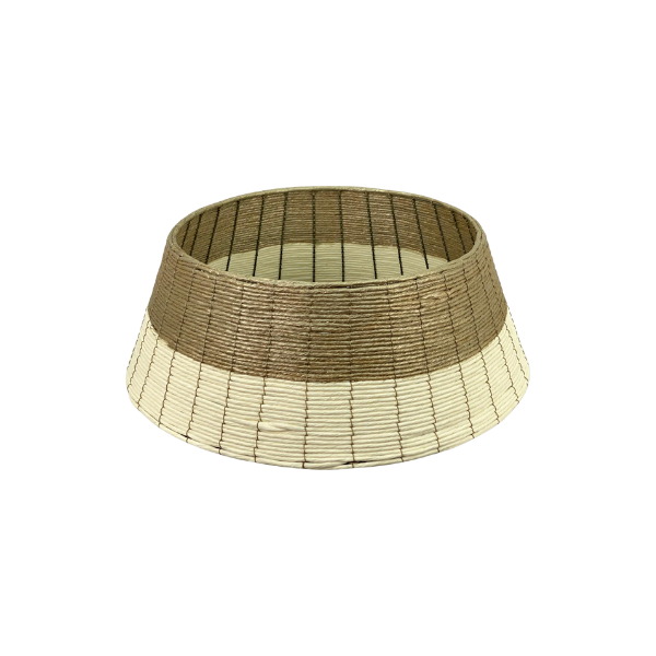 BASE REDONDA PARA ARBOL DE NAVIDAD HIERRO/PAPEL 55x55x28 cm BEIGE/CAFÉ SANTINI 201-6100082