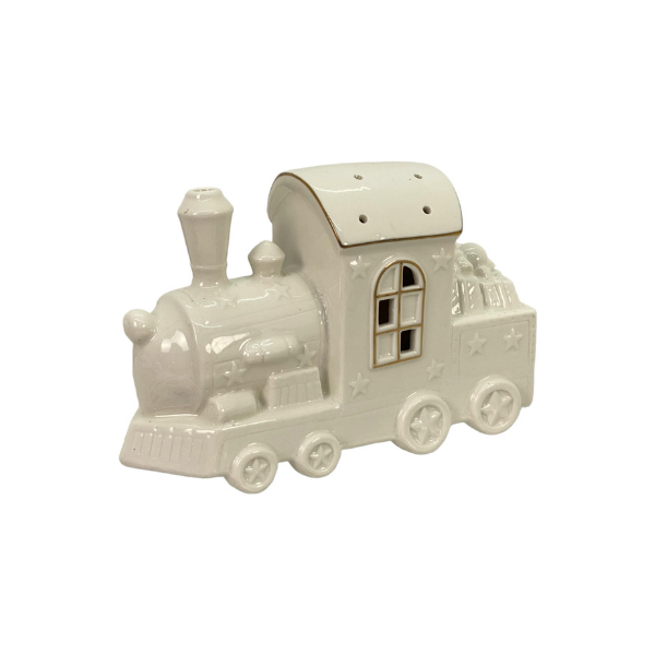 ADORNO NAVIDAD TREN DOLOMITA 21x8x13 cm BLANCO SANTINI 201-2800779