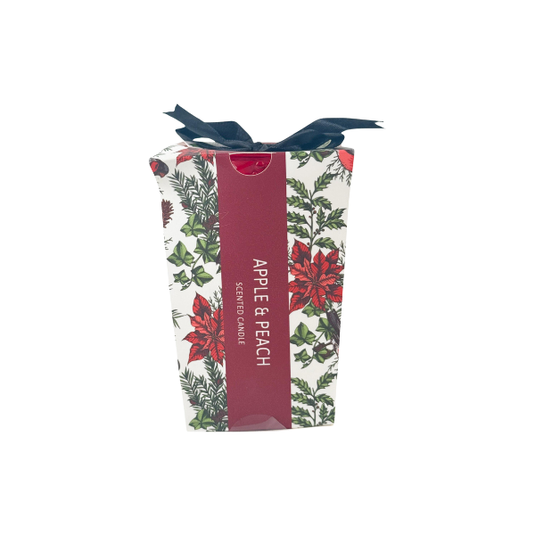 VELA APPLE & PEACH PARAFINA 7.5x7.5x11 cm ROJA/VERDE SANTINI 200-9600382