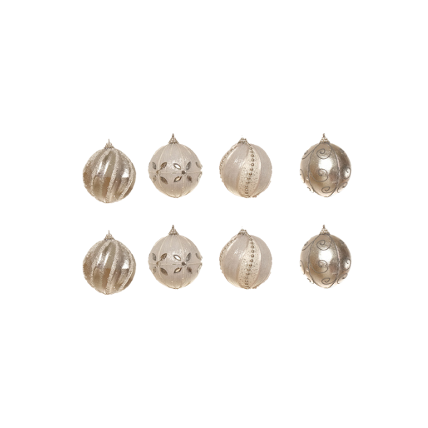 ESFERA NAVIDAD 8 cm PLATEADO/BLANCO MIRO 831-XMTX349-2551