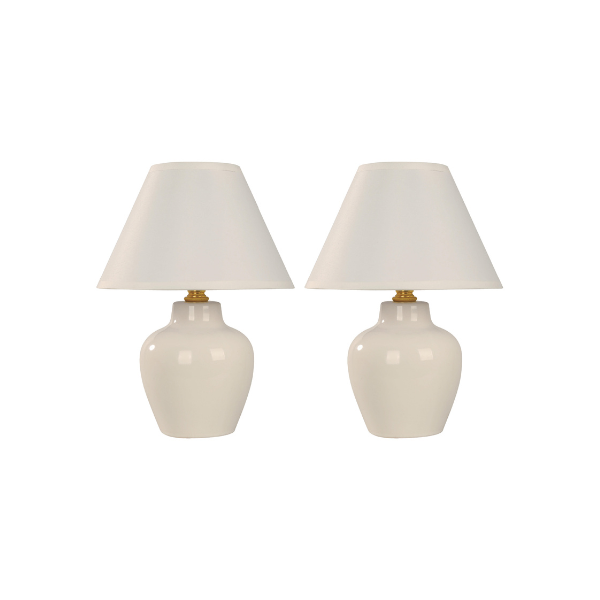 LAMP. MESA BLANCO 1L E27 40W (2 PIEZAS)(23161-1)