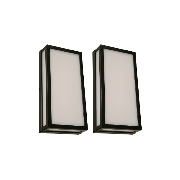 LAMP. LED DECORATIVA  EXT. DE PARED NEGRO 12W (2 PIEZAS)(24483-2)