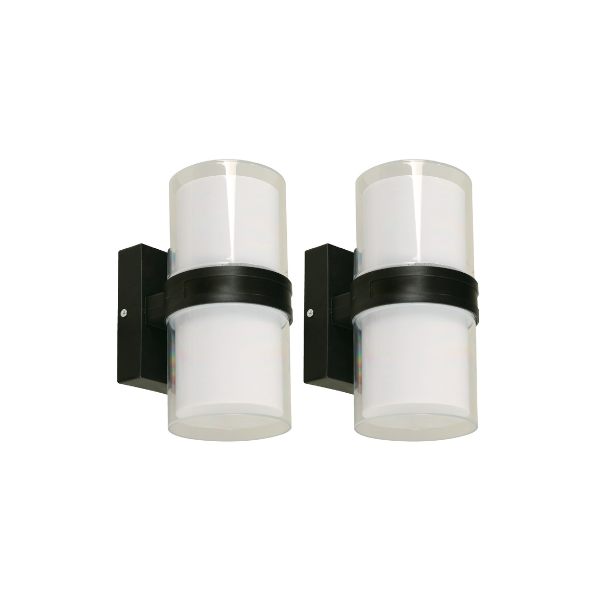 LAMP. LED DECORATIVA EXT. DE PARED NEGRO 15W (2 PIEZAS)(24585-2)