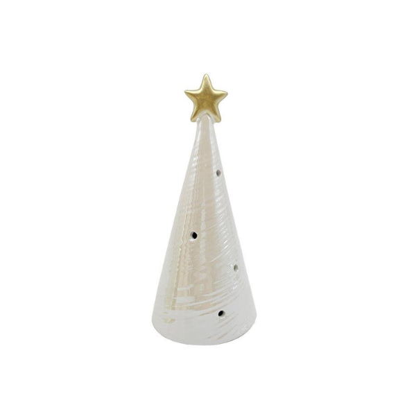 ADORNO NAVIDAD ARBOL CERAMICA 19.5 cm BLANCO 831-P002-2506A