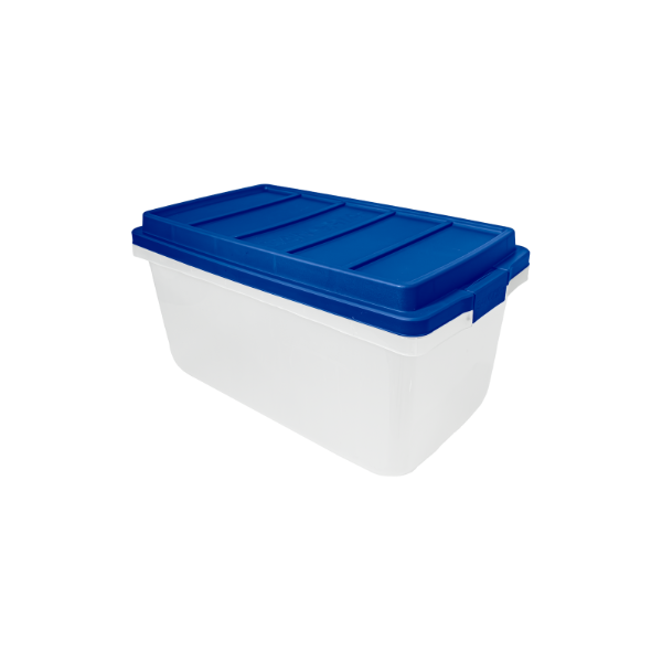 CAJA ORGANIZADORA TAPA CLICK PLASTICO 54 L 35.6x39.5x69.6 cm TRANSPARENTE/AZUL CLICKSAFE SANCHIA PT10759040082
