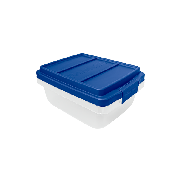 CAJA ORGANIZADORA TAPA CLICK PLASTICO 15 L 18.2x30.2x39.2 cm TRANSPARENTE/AZUL CLICKSAFE SANCHIA PT10759020082