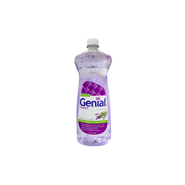 LIMPIADOR DESINFECTANTE PISO CERAMICO Y PORCELANATO 900 ml LAVANDA GENIAL GNL039